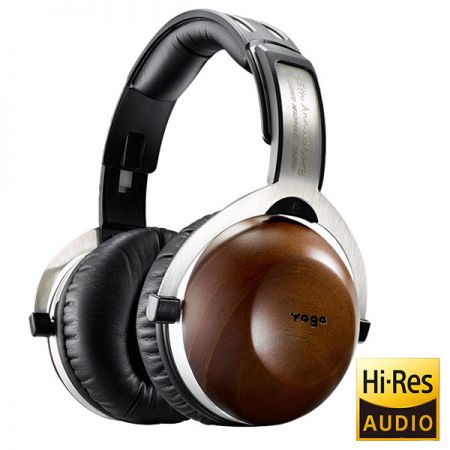 A headphone with wooden construction, delivering a warm and rich sound experience..